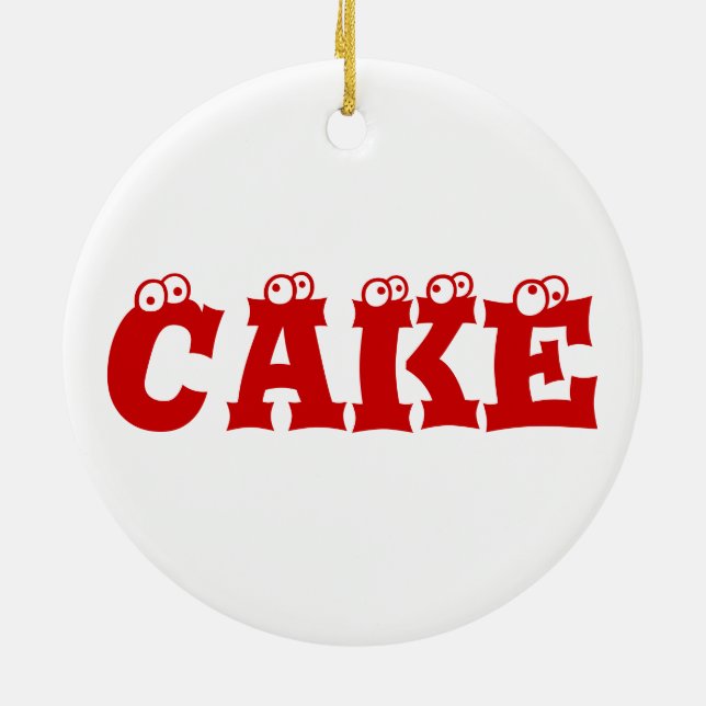 Black forest cake ceramic ornament (Back)
