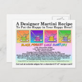 Black Forest Cake Martini Recipe Card Postcard (Front/Back)