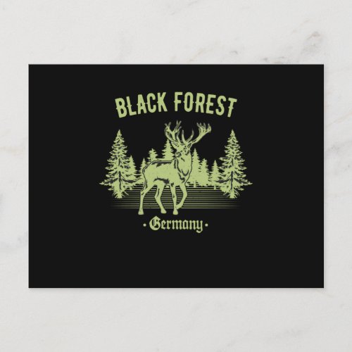 Black Forest Germany Deer with Trees Swabia Postcard