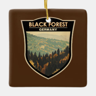 Black Forest Germany Travel Art Vintage Ceramic Ornament