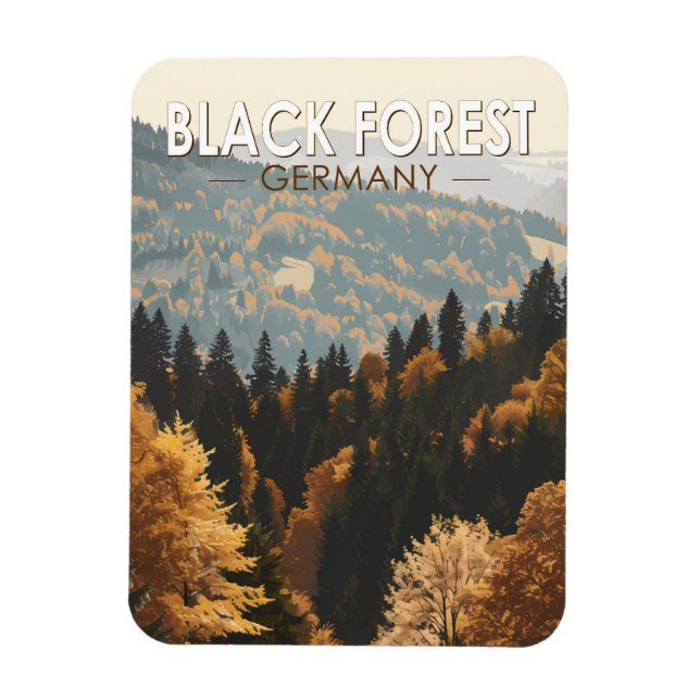 Black Forest Germany Travel Art Vintage Magnet (Vertical)