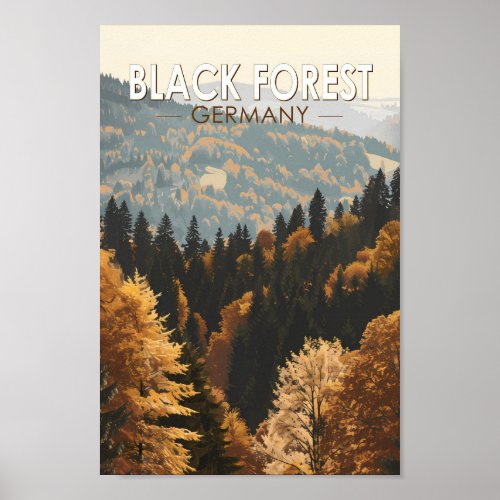 Black Forest Germany Travel Art Vintage Poster