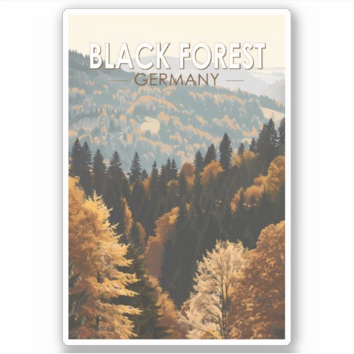 Black Forest Germany Travel Art Vintage Sticker