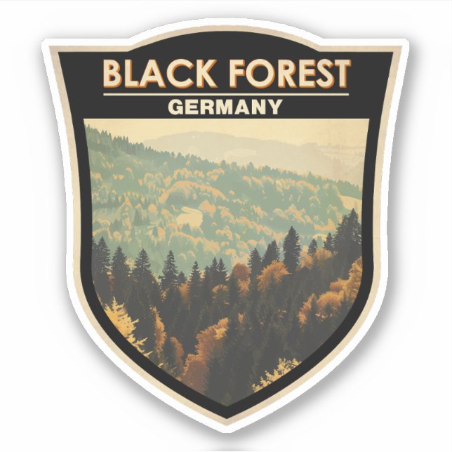 Black Forest Germany Travel Art Vintage Sticker (Front)