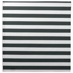 Black Forest Green and White Stripes Cloth Napkin