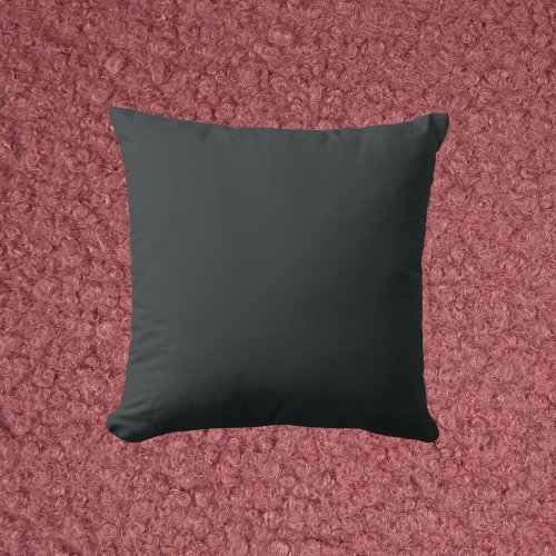 Black Forest Green Solid Color Throw Pillow