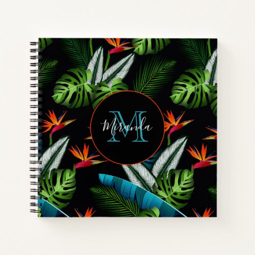 Black forest jungle green foliage leaves notebook