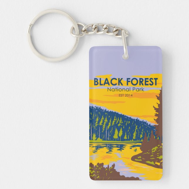 Black Forest National Park Germany Vintage  Keychain (Front)