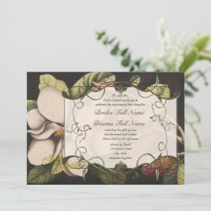 Black Forest Romantic Magnolia Wedding Invitations