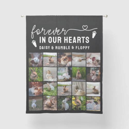 Black Forever In Our Hearts Photos Bunny Memorial Sheer Curtains