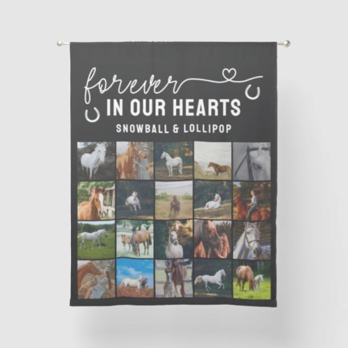 Black Forever In Our Hearts Photos Horse Memorial Sheer Curtains