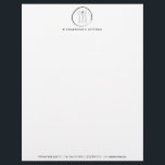 Black Fork Spoon Knife Sketch Catering Logo Letterhead<br><div class="desc">Coordinates with the FORK SPOON KNIFE SKETCH LOGO Business Card Templates by 1201AM. Luxe letterhead for your restaurant or catering business features an illustration of a spoon,  fork & knife centered in a circle and paired with your name or business name underneath. © 1201AM CREATIVE</div>