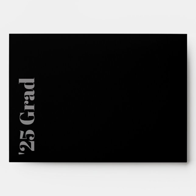 Black Formal Bold Class of 2025 Graduate Envelope (Front)