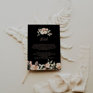 Black Formal Royal Floral Hotel Enclosure Card