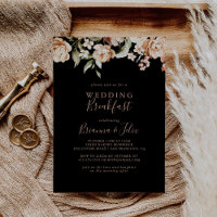 Black Formal Royal Floral Wedding Breakfast
