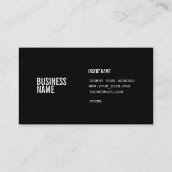 Black Format With Columns Condensed Fonts Business Card by RicardoArtes at Zazzle