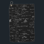 Black Formulas Equations Math  Golf Towel<br><div class="desc">This black golf towel is perfect for the math enthusiast who loves to show off their skills on the course! The towel features formulas and equations in white, making it a great way to show off your knowledge while you're enjoying a round of golf. Illustrated and designed by Patricia Alvarez....</div>