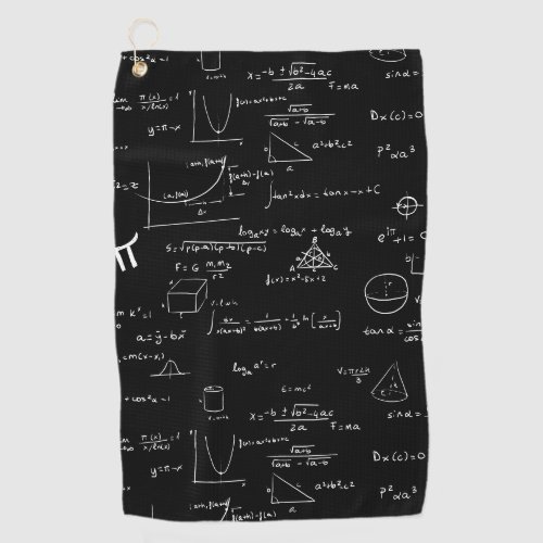 Black Formulas Equations Math  Golf Towel