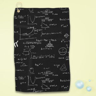 Black Formulas Equations Math Golf Towel