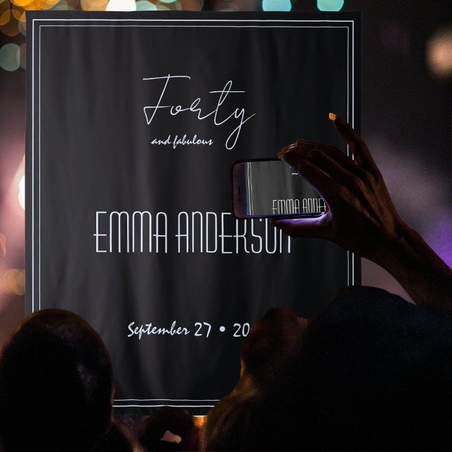 Black Forty and fabulous personal text Backdrop (Creator Uploaded)