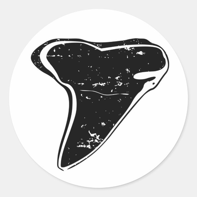 Black fossilized shark tooth stickers (Front)