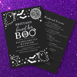 Black Found her Boo Halloween Bachelorette Weekend Invitation