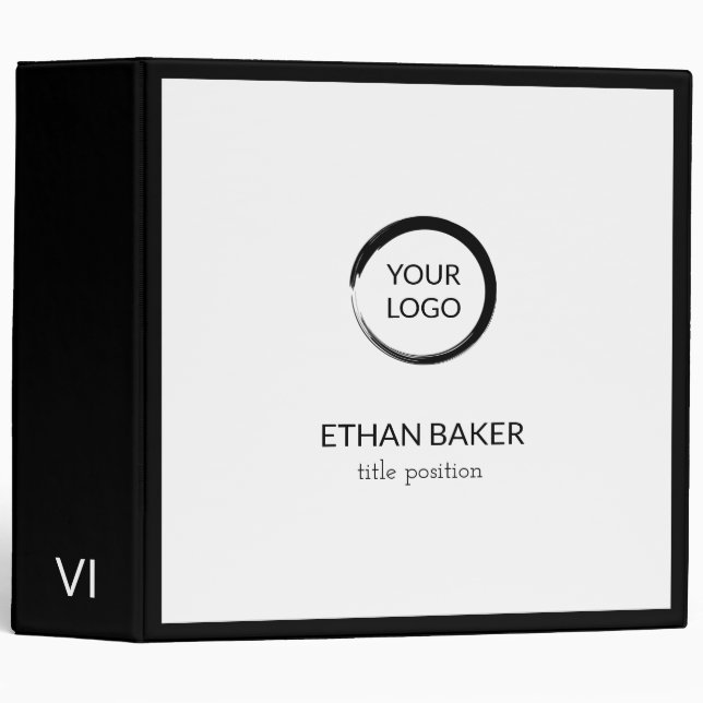 Black Frame and Logos 3 Ring Binder (Front/Spine)