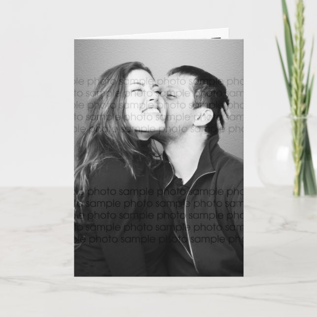 Black Frame Art Deco Photo Wedding Fold Invite (Front)