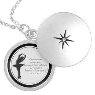 Black frame Dance Motivational 2 Locket Necklace