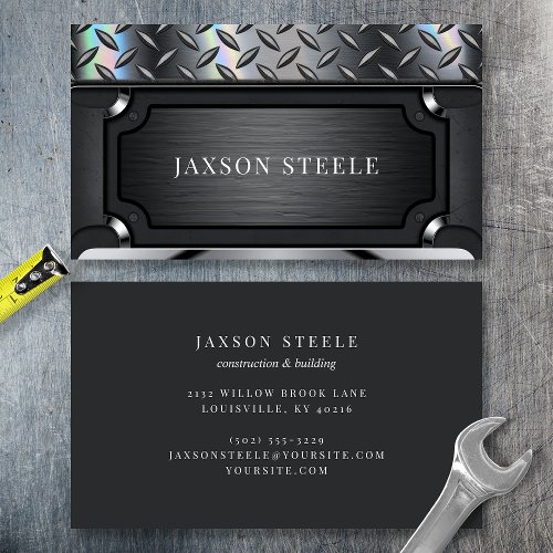 Black Frame Diamond Plate Business Card