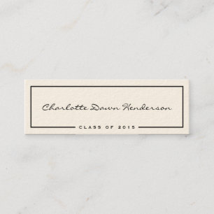 Black frame ecru graduation announcement name card