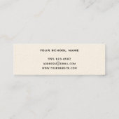 Black frame ecru graduation announcement name card (Back)
