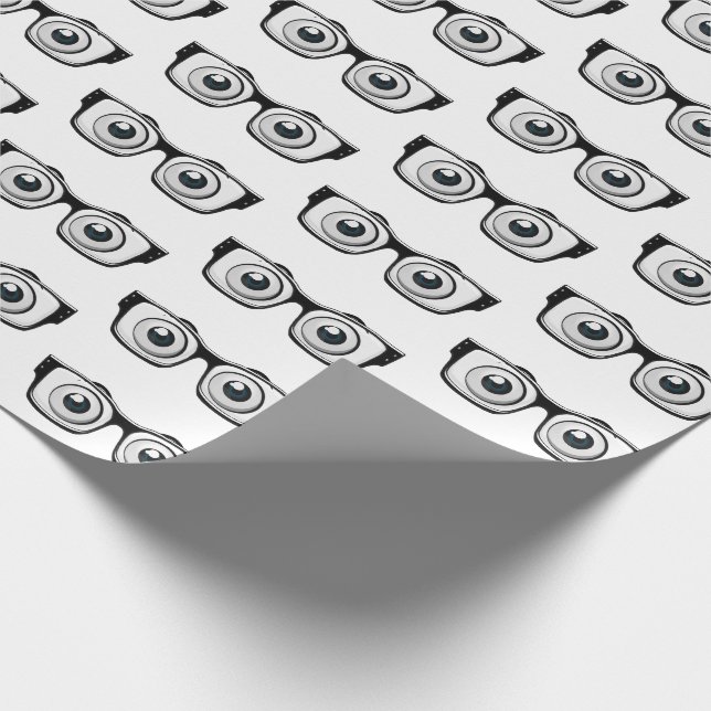 black frame glasses with eyeballs wrapping paper (Corner)