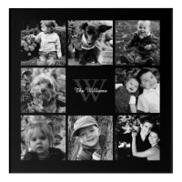 Black Frame Monogrammed Photo Collage