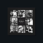 Black Frame Monogrammed Photo Collage Canvas Print<br><div class="desc">Add your family photos,  monogram,  or any text of your choice.</div>