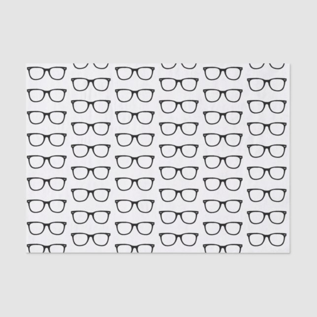 Black Frame Retro Glasses Tissue Paper (Front)