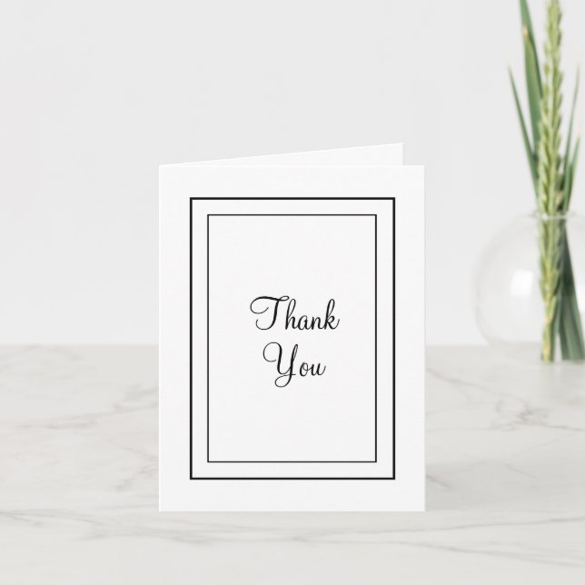 Black Frame Sympathy Thank You   Card (Front)