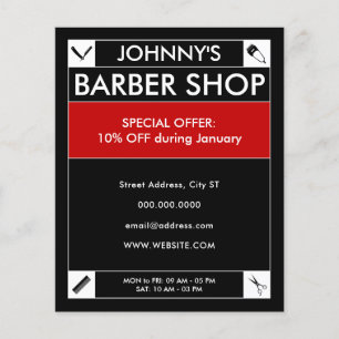 Black framed barber style  flyer