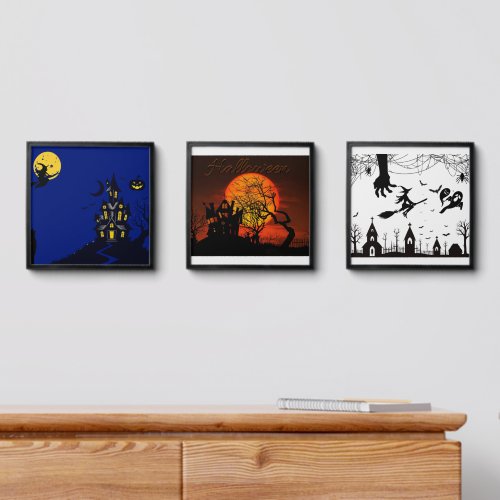 Black Framed Halloween Decor Peel And Stick Photo Tile