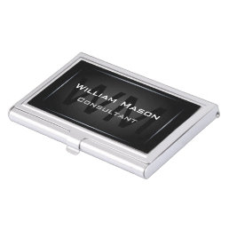 Black Framed Monogram - Business Card Holder