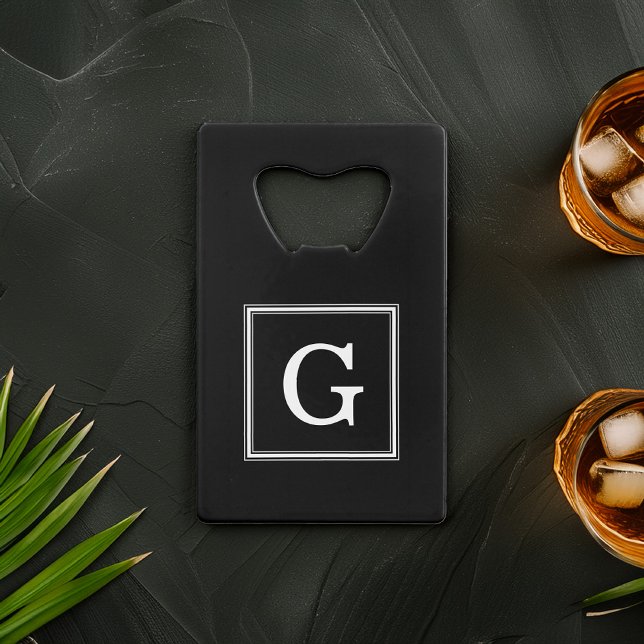 Black Framed Monogram Credit Card Bottle Opener (Creator Uploaded)