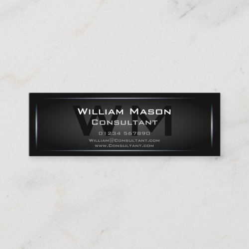 Black Framed Monogram Professional - Business Card