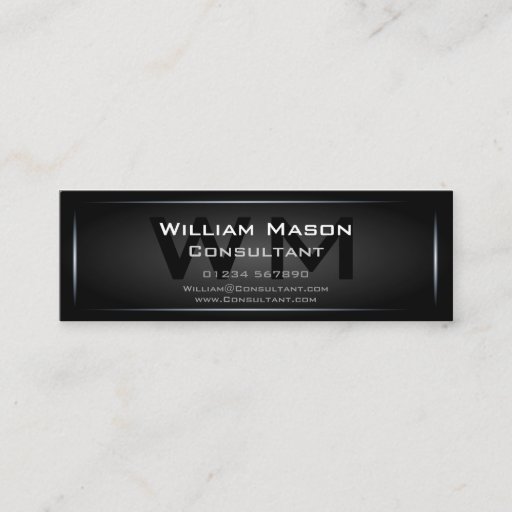 Customizable Black Framed Monogram Professional - Business Card