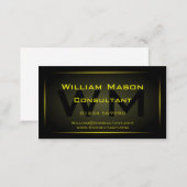 Black Framed Monogram Professional - Business Card (Front/Back)