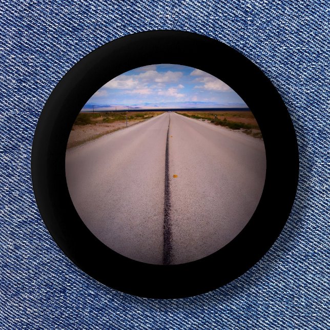 Black Framed Photo Pinback Button (Create your own black framed photo pinback button.)