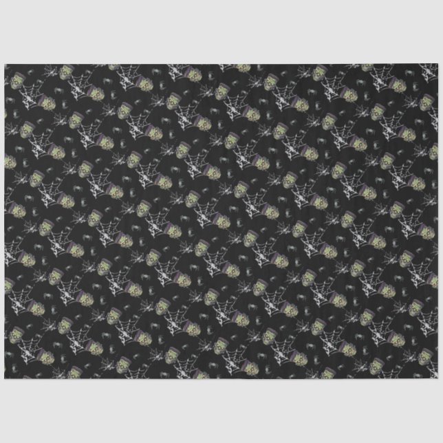 🖤 Black Frankenstein Tissue Paper 💀🎃 (Front)