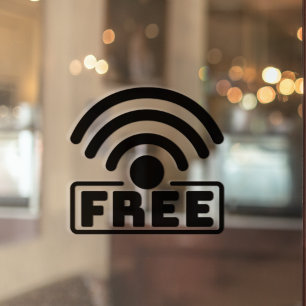 Black Free WIFI Workspace Coffee Shop Window Cling