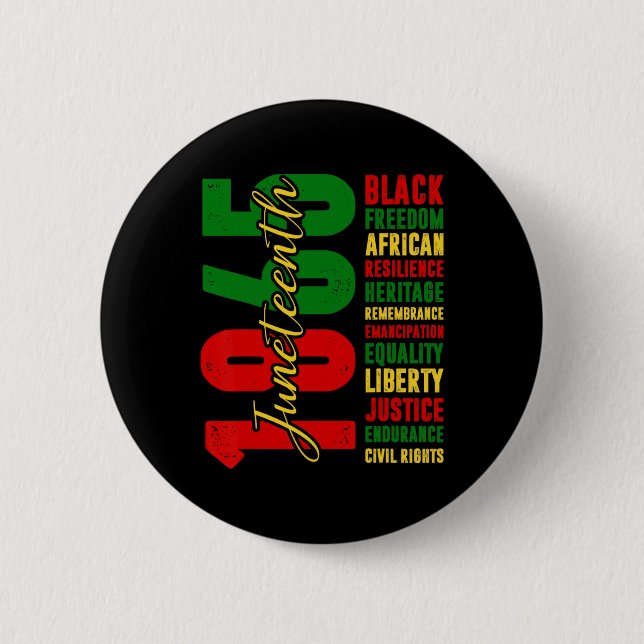 Black Freedom African Resilience Remembrance Junet Button (Front)