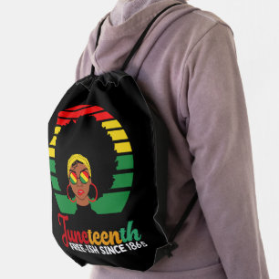 Black Freedom Free Ish Since 1865 Juneteenth Drawstring Bag