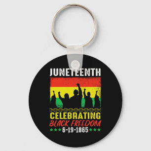 Black Freedom June 19 1865 Juneteenth African Amer Keychain
